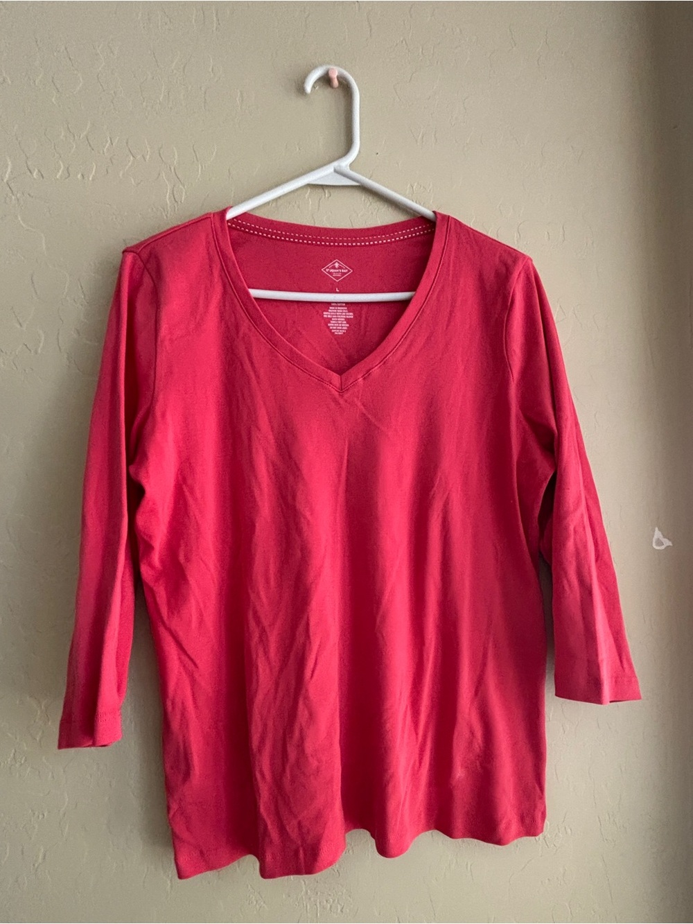 St. John’s Bay Set of 2 V-Neck Shirts Red & Orange Red One NWT Women’s Large - Picture 1 of 12